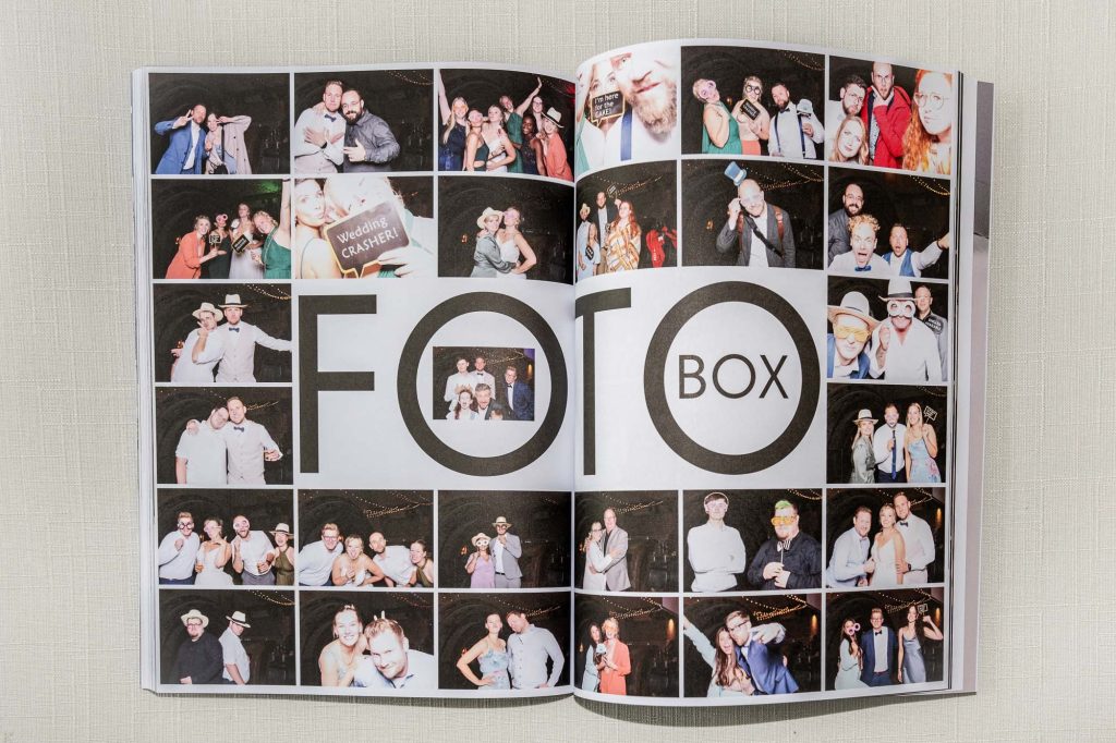 Collage aus Fotobox-Bildern im Hochzeitsmagazin